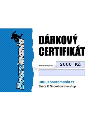 Dárkový certifikát v hodnotě 2000 Kč