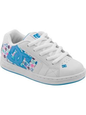 Dětské boty DC Net SE white/flourescent blue