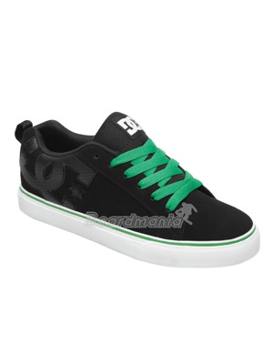 Boty DC Court Vulc black/green + zdarma ponožky Horsefeathers