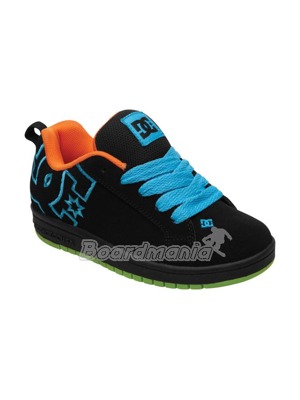 Dětské boty DC Court Graffik Se black/turquoise/soft lime + zdarma klíčenka DC