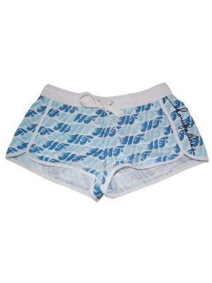 D�msk� plavky, 100% polyester, celoti�t�n� textura, utahovan� pasu ���rkami.