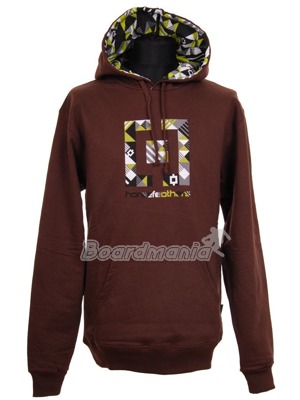 P�nsk� mikina s potiskem na prsou,n�zkou gram�� a z��en�m st�ihem. 
Klokan� kapsa a kapuce s kontrastn�m potiskem. 
Materi�l: 80% bavlna, 20% poylester