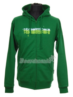 Celorozep�nac� mikina s potiskem na prsou, klokan� kapsou a n�zkou gram��. 80% bavlna, 20% polyester.