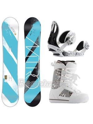 Komplet zahrnuje celod�ev�n� snowboard Nitro Lectra Taped, super pohodln� boty Nitro Vita, osv�d�en� v�z�n� Nitro Raiden Deco a obalu na snowboard. U kompletu je mo�n� zam�nit v�z�n� za stejn� typ jin� barvy.