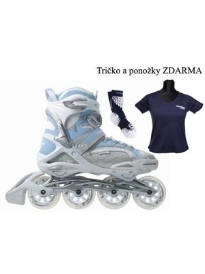 Inovovan� �sp�n� model rychl�ch d�msk�ch fitness brusl�. L�kav� design doprov�zen� kvalitn�mi technologiemi.  R�zn� velikosti kole�ek podle velikosti brusl�, lo�iska ABEC 7 a r�m z Magn�zia.