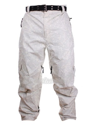 Stedn� voln� kaps��e/kalhoty na snowboard z materi�lu 5k/5k. Obsahuj� v�tr�n� na vnit�n� stran� stehen, zateplen� lehkou fleece pod��vkou, bo�n� kapsy s vod�odoln�m zipem, nohavi�ku proti sn�hu.