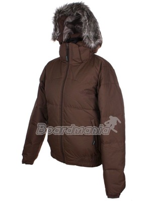 D�msk� tepl� p��ov� bunda s technick�mi detaily pro snowboarding. Obsahuje podlepen� �vy, v�tr�n� v podpa��, sn�hov� p�s, zakon�en� ruk�v� man�etou na such� zip, funk�n� kapsi�ky.