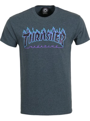 Pánské tričko Thrasher Flame Logo dark heather