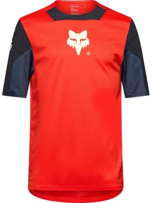 Dětský dres na kolo Fox Yth Defend Ss Jersey Elevated Fluorescent Red