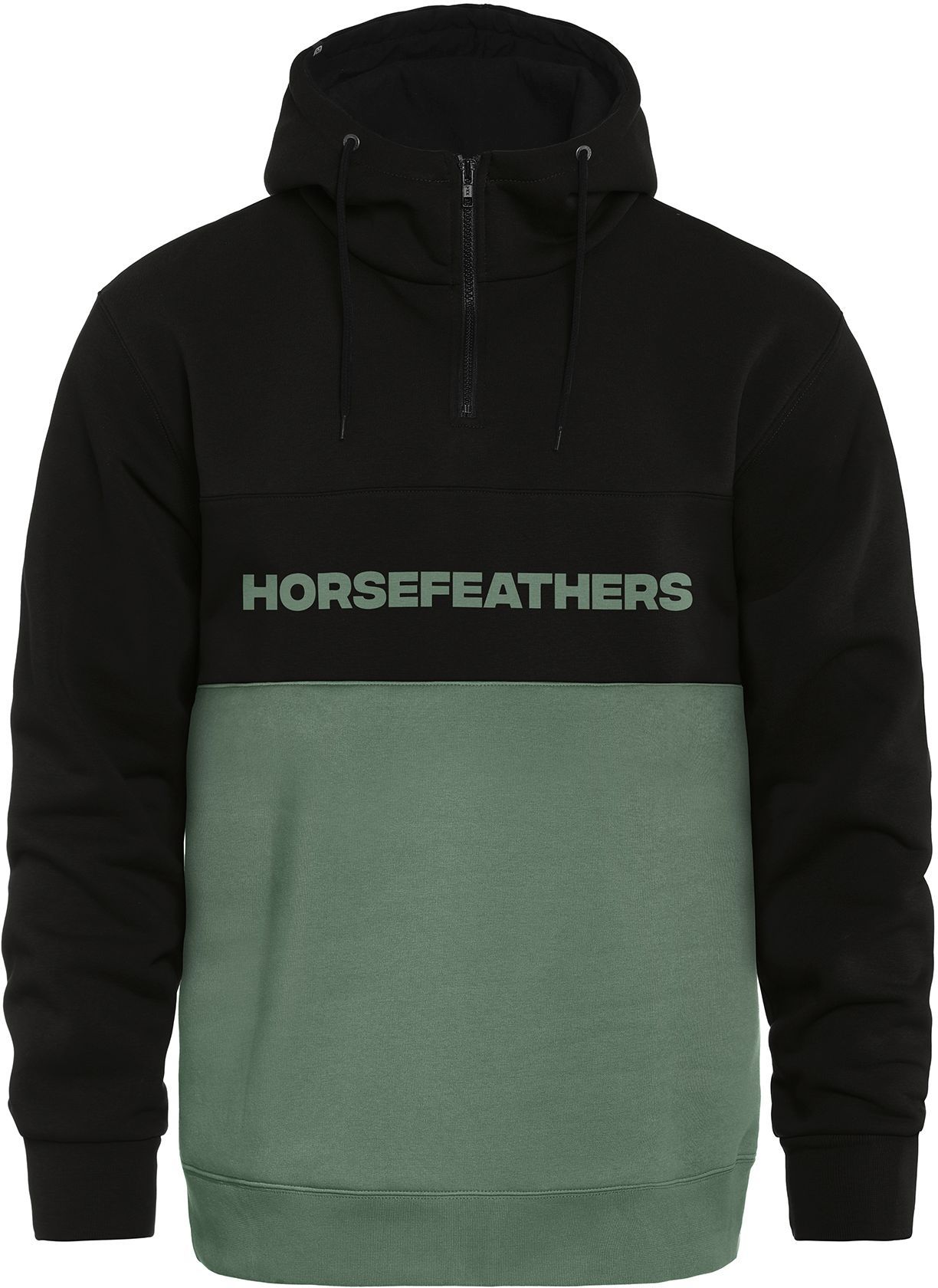 Mikina Horsefeathers Fulton black/iceberg green