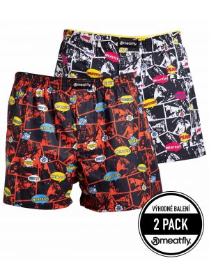 Boxerky MeatFly Agostino double pack red/black comics