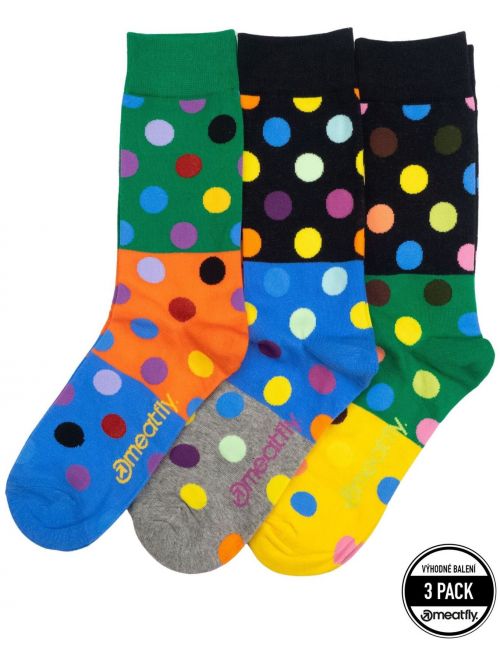 Ponožky Meatfly Lexy Triple Pack Green Dots