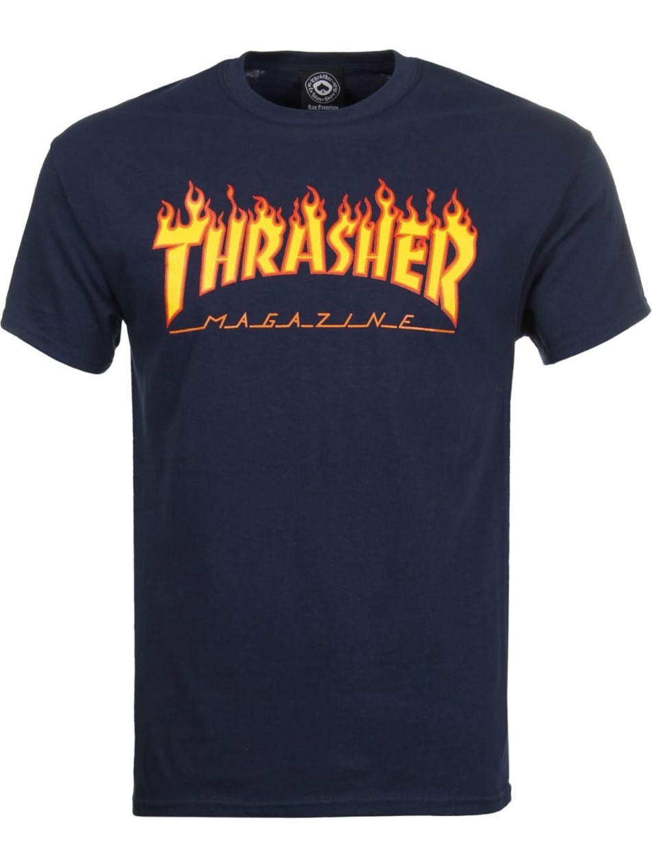 Tričko Thrasher Flame Logo navy blue