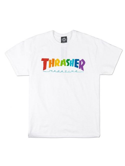 Pánské tričko Thrasher Rainbow Mag white