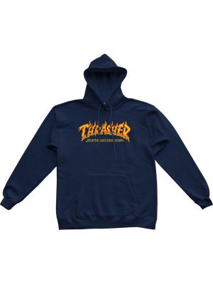 Pánská mikina Thrasher Fire Logo Hood navy