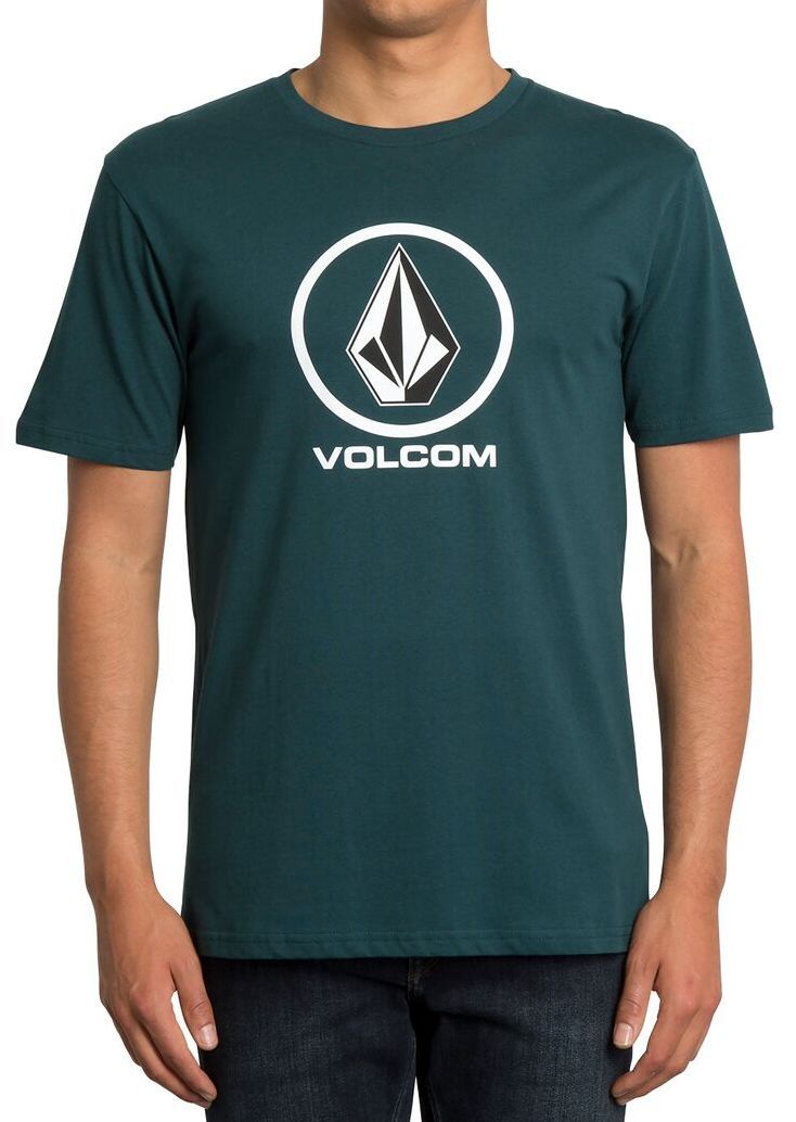 Maglietta Uomo Volcom Stone Blank BSC SST - Verde Mare, Cotone Biologico 100% - 6